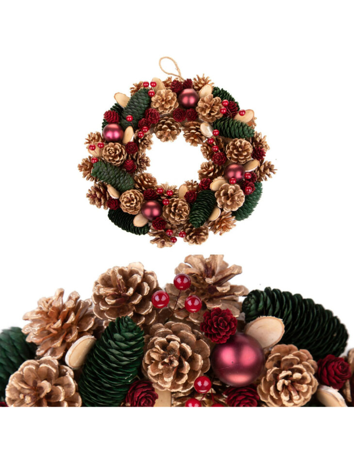 Brandani corona potpourri pigne e sfere grande 35 cm